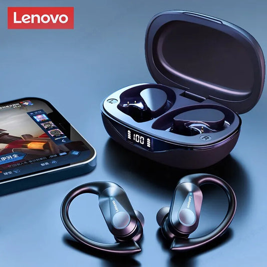 Auriculares Inalámbricos Lenovo LP75 Bluetooth 5.3 - Deportivos, Estéreo HiFi, Reducción de Ruido, Display LED