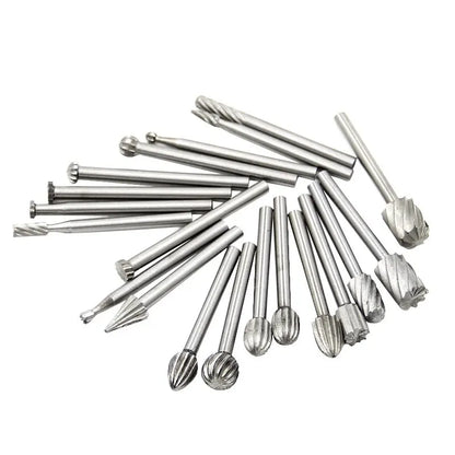 Juego de 20 Piezas de Fresas de Alta Velocidad para Trabajo en Madera: Archivos Rotativos de 3 mm para Tallado y Rectificado DIY