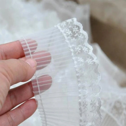 Encaje de Flores 3D en Cinta Ancha - 7cm de Ancho, Ribete de Tela Bordado Blanco para Vestido de Novia y Manualidades DIY