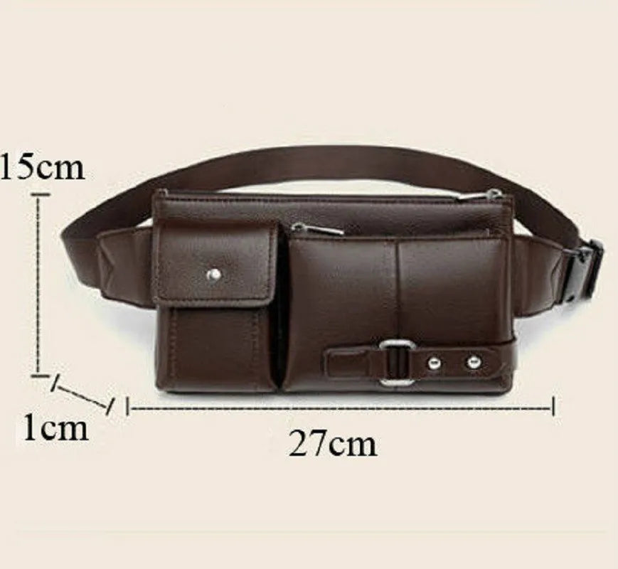 Bolso de Cintura Multifuncional para Hombre y Mujer - Fanny Pack de Cuero PU, Correa Ajustable, Bolsa de Hombro Casual para Actividades al Aire Libre