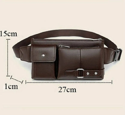 Bolso de Cintura Multifuncional para Hombre y Mujer - Fanny Pack de Cuero PU, Correa Ajustable, Bolsa de Hombro Casual para Actividades al Aire Libre
