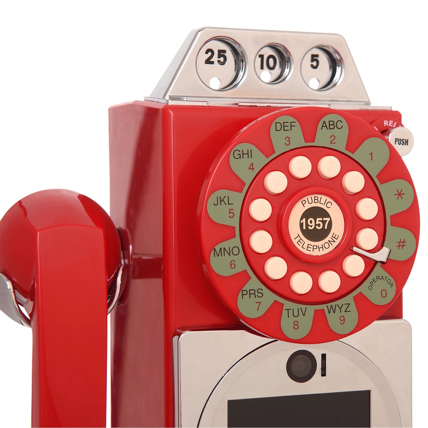Libro de Mensajes de Video y Audio Retro para Bodas – Cabina Telefónica para Mensajes de Bendición y Registro de Invitados, Disponible en Negro y Rojo