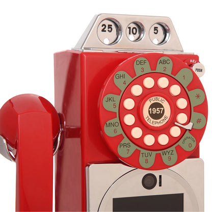Libro de Mensajes de Video y Audio Retro para Bodas – Cabina Telefónica para Mensajes de Bendición y Registro de Invitados, Disponible en Negro y Rojo