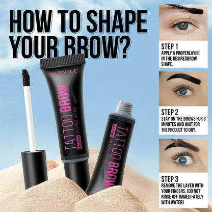 Crema de Tinte para Cejas Semipermanente Waterproof, Gel para Tatuaje de Cejas de 3 Días de Larga Duración, Desprendible, Maquillaje Cosmético