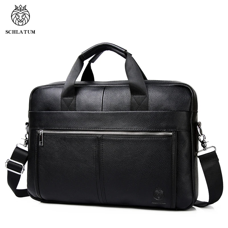 Maletín Ejecutivo de Cuero PU para Hombre - Bolsa de Negocios de Diseño, Bolso Bandolera, Maletín para Documentos y iPad