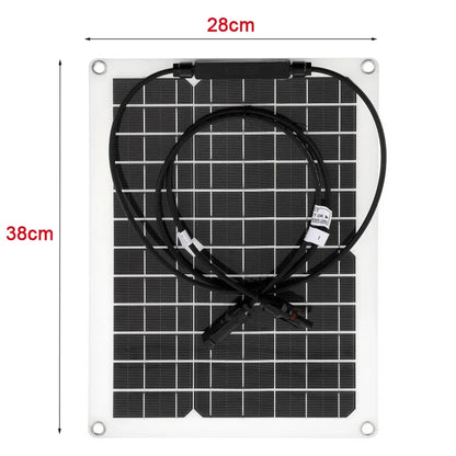 Panel Solar Flexible 30W-600W con Cargador Dual USB y Controlador 10A-100A – Energía Eficiente para Móviles y Vehículos
