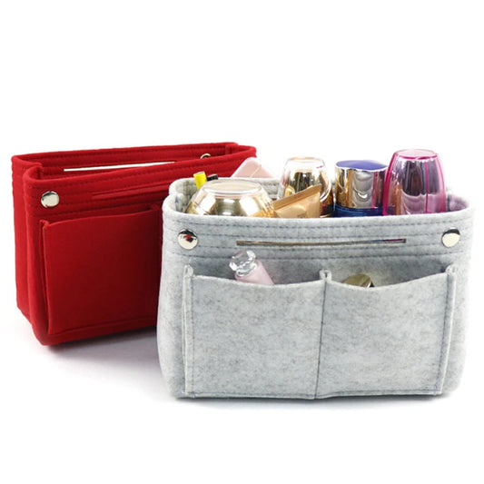 Bolsa Multifuncional Insertable para Maquillaje - Organizador Portátil de Cosméticos para Viaje y Almacenamiento