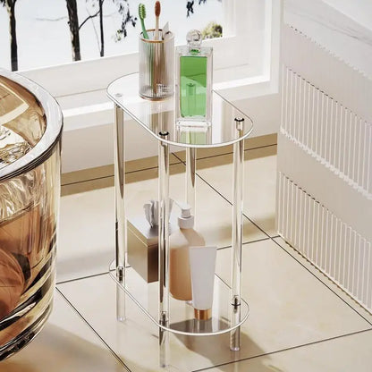 Mesa Auxiliar Transparente de Acrílico - Mueble de Almacenamiento Moderno para Decoración del Hogar