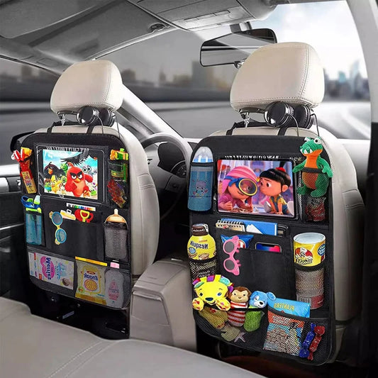 Organizador de Asiento Trasero de Coche con Soporte para Tableta y Protector de Almacenamiento, Impermeable y Duradero para Viajes