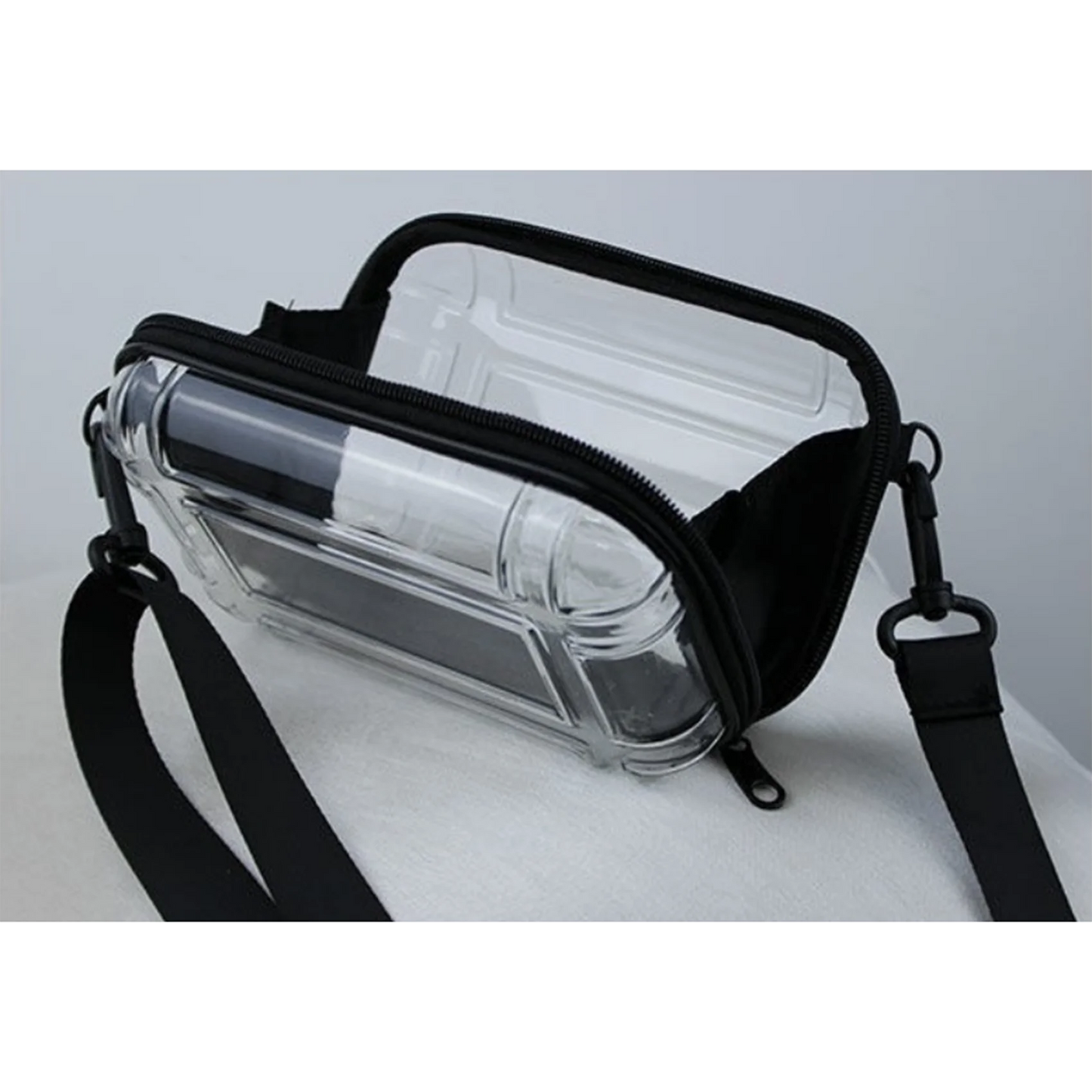 Bolso Bandolera Transparente Impermeable - Tote de Viaje Multifuncional para Compras y Almacenamiento - Ideal para Teléfonos y Accesorios (18 x 11 x 5 cm)