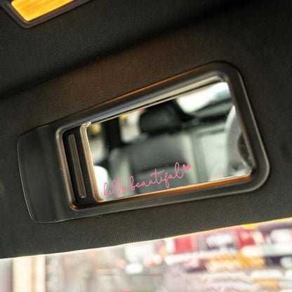 Vinilo Decorativo "Hello Beautiful" para Espejo Retrovisor de Auto - Sticker Impermeable para Ventana Trasera y Casco de Carreras