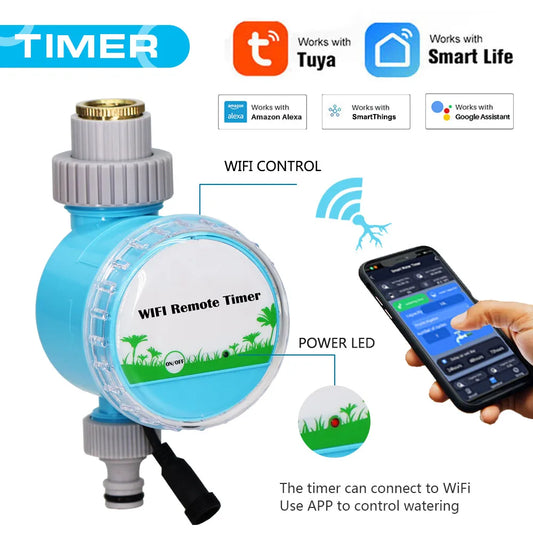 Temporizador de Riego WiFi Inalámbrico para Jardín – Control Remoto desde Smartphone con Conexión Automática
