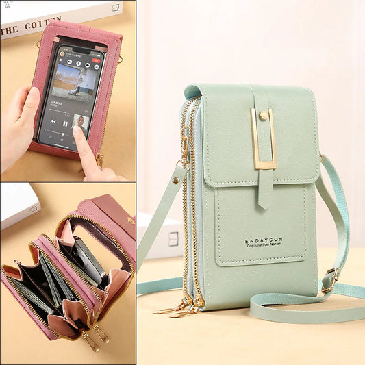 Bolsas para Mujeres con Pantalla Táctil – Monedero de Cuero Suave, Crossbody Bag Pequeña y Barata