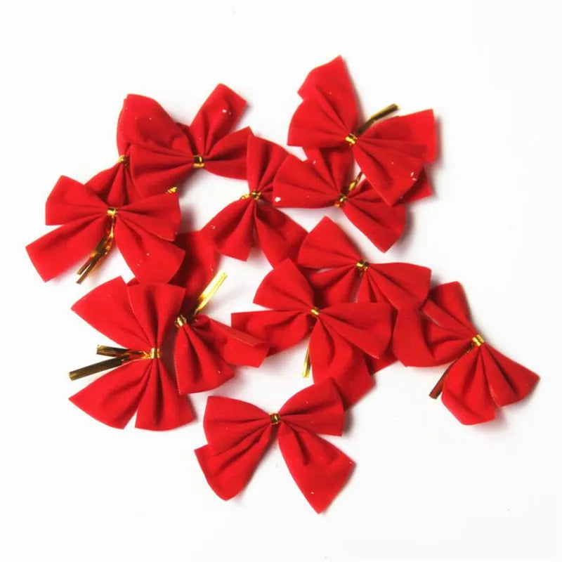 Colgantes de Árbol de Navidad - Set de 12 Piezas de Adornos en Forma de Pajarita para Decoración Festiva