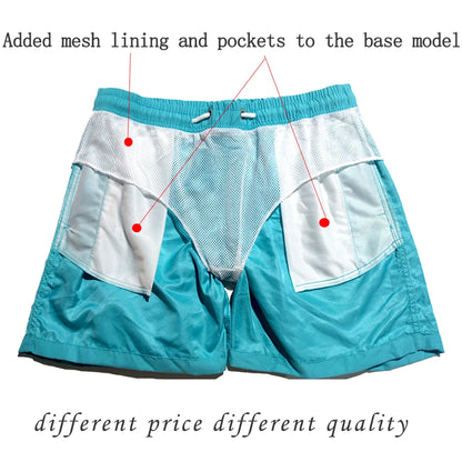 Bañador Corto de Secado Rápido para Hombre, Traje de Baño Transpirable con Cordón y Bolsillos para Surfear en la Playa, Verano