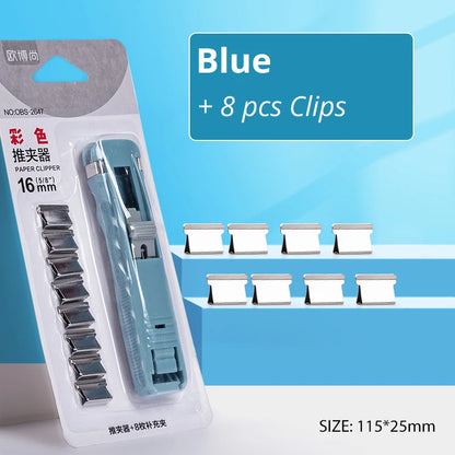 Grapadora de empuje de abrazadera de mano reutilizable sin huellas, Archivo de Libros de papel, carpeta de estudiantes de oficina, herramientas de encuadernación, accesorios de suministros