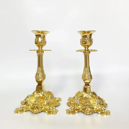 Candelabros de Metal Dorado y Plateado PEANDIM - Soporte para Velas de Boda y Decoración Romántica para Fiesta de Navidad