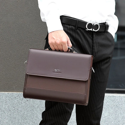 Maletín Ejecutivo de Cuero PU para Hombre - Bolsa de Negocios de Diseño, Bolso Bandolera, Maletín para Documentos y iPad