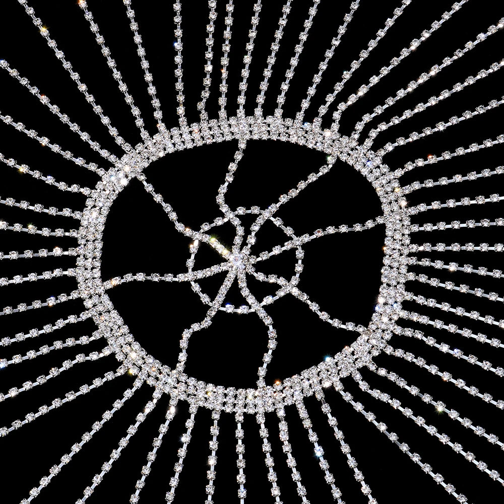 Cadena de Pelo con Borla Larga para Mujer, Diadema de Cristal con Diamantes de Imitación, Tocado Nupcial y Accesorios para Club Nocturno