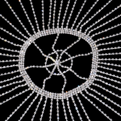 Cadena de Pelo con Borla Larga para Mujer, Diadema de Cristal con Diamantes de Imitación, Tocado Nupcial y Accesorios para Club Nocturno