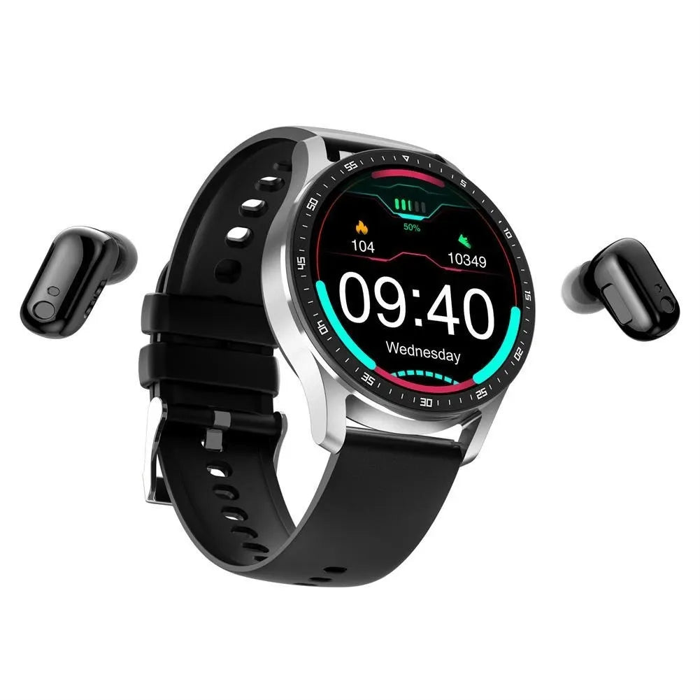Reloj Inteligente X7 2 en 1 con Auriculares Bluetooth TWS, Monitor de Ritmo Cardíaco y Presión Arterial, Seguimiento Deportivo y Fitness