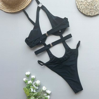 Bañador de Una Pieza Sexy para Mujer - Monokini Push Up de Cintura Alta - Traje de Baño Estilo Brasileño