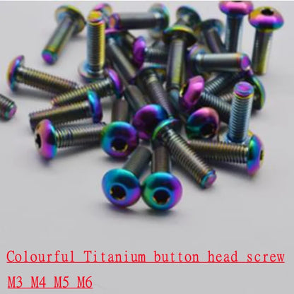 Tornillos de Titanio GR2 ISO7380 - 5-10 Pcs M3, M4, M5, M6 | Coloridos y Duraderos