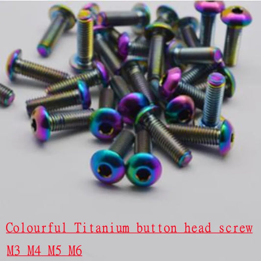 Tornillos de Titanio GR2 ISO7380 - 5-10 Pcs M3, M4, M5, M6 | Coloridos y Duraderos