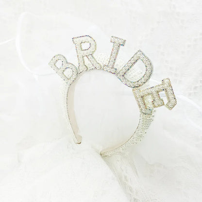 Diadema de Perlas "Bride to Be" – Corona para Fiesta de Despedida de Soltera, Boda y Bridal Shower