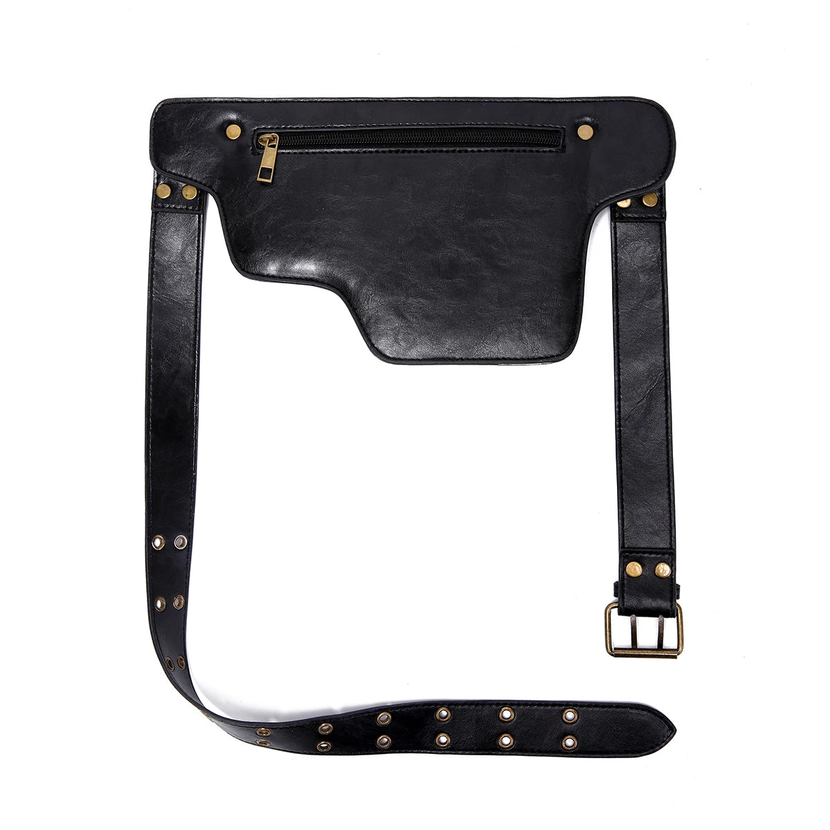 Bolso de Cintura Estilo Punk para Motociclista – Fanny Pack Retro Ajustable para Deportes y Actividades al Aire Libre