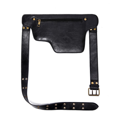 Bolso de Cintura Estilo Punk para Motociclista – Fanny Pack Retro Ajustable para Deportes y Actividades al Aire Libre