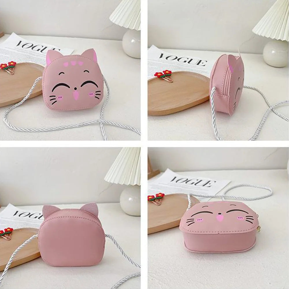 Bolso Infantil de Carácter de Gato – Bolsa Crossbody para Niños, Mochila Pequeña de PU con Diseño de Animal, Ideal para Kindergarten y Uso Diario