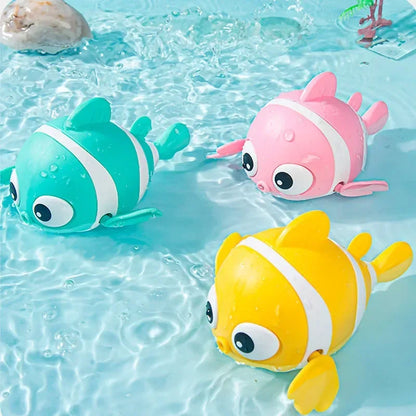 Juguete de Baño para Bebés, Pez Payaso Flotante con Cuerda, Juguete de Natación para Bañera, Regalo para Niños y Niñas