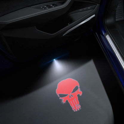 Luces de Bienvenida LED para Puertas de Coche con Proyección de Calavera (1-2 piezas) – Proyector Inalámbrico para Jeep, Wrangler, Ford, Dodge y Más