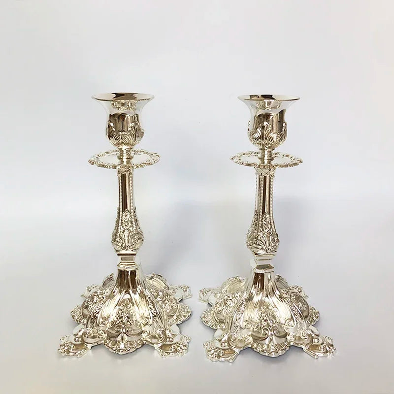 Candelabros de Metal Dorado y Plateado PEANDIM - Soporte para Velas de Boda y Decoración Romántica para Fiesta de Navidad