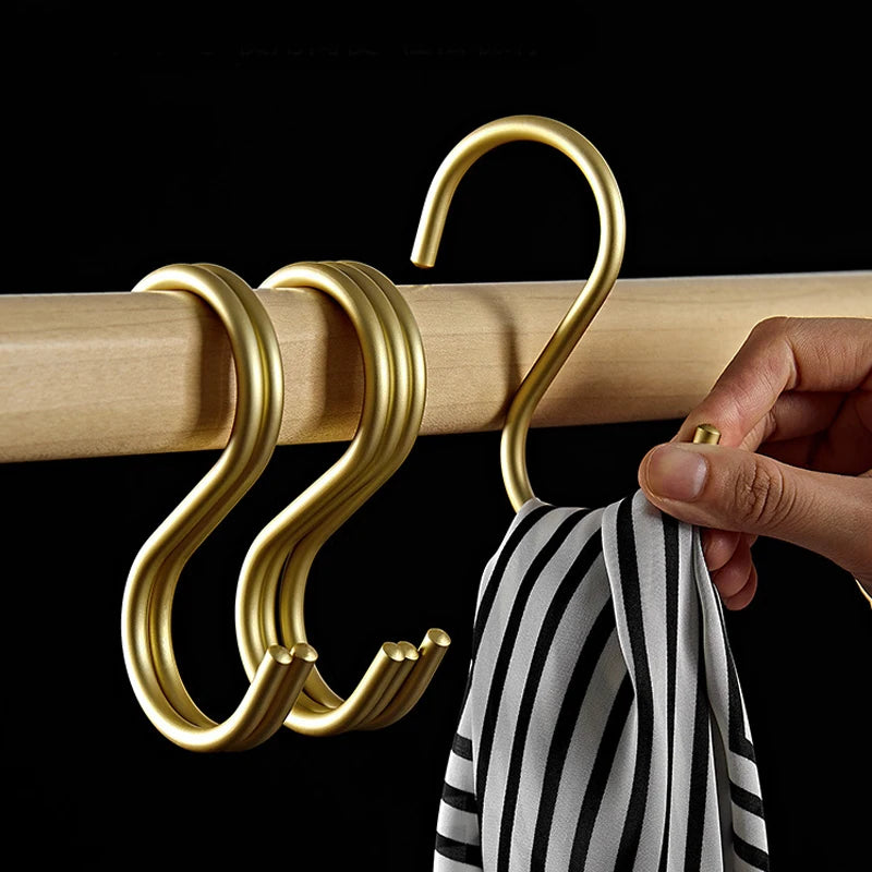 Ganchos en forma de C para colgar ropa, Perchero de aleación de aluminio, soporte para bufandas en forma de S, 5 piezas