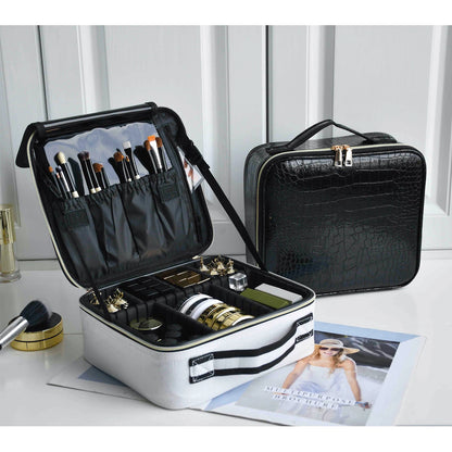 Neceser Multifuncional de Viaje para Mujeres - Estuche de Maquillaje Portátil de PU