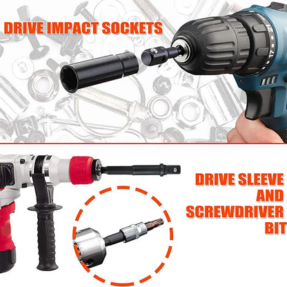 Juego de Adaptadores de Impacto y Reductores 12pcs | Set de Extensión para Taladro, Convierte Tu Taladro en Atornillador de Alta Velocidad, 1/4"