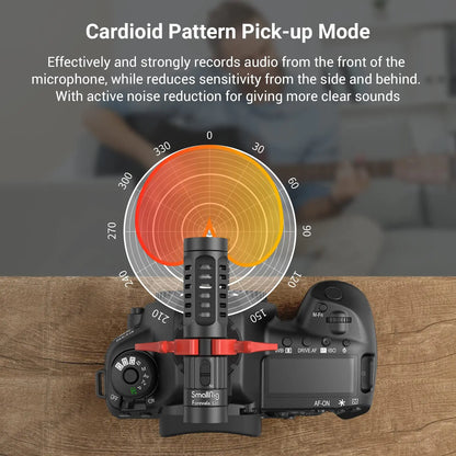 SmallRig S20 On-Camera Microphone con Shock Mount y Micrófono Lavalier | Micrófono Estéreo para DSLR, iPhone y Smartphones - Modelo 3468