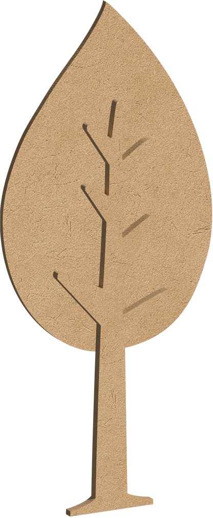 Pack de 2 piezas Árbol Decorativo en MDF o Triplay 1.44 x 67.7 cm | Varios Grosores | Ideal para Eventos, Escuelas, Recámaras | Personalizable